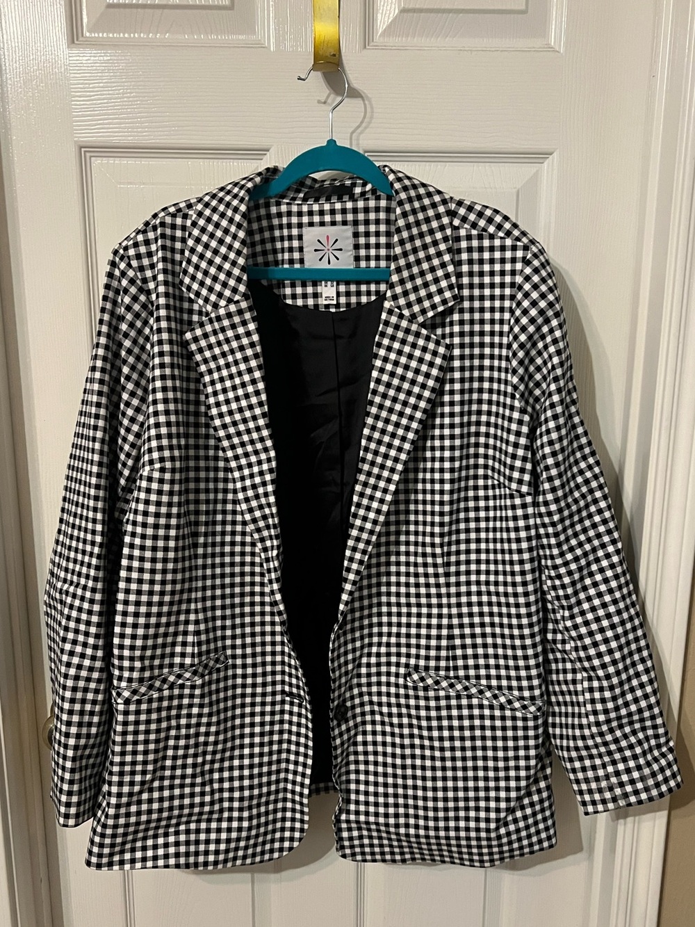 Isaac Mizrahi Black and White Gingham Blazer